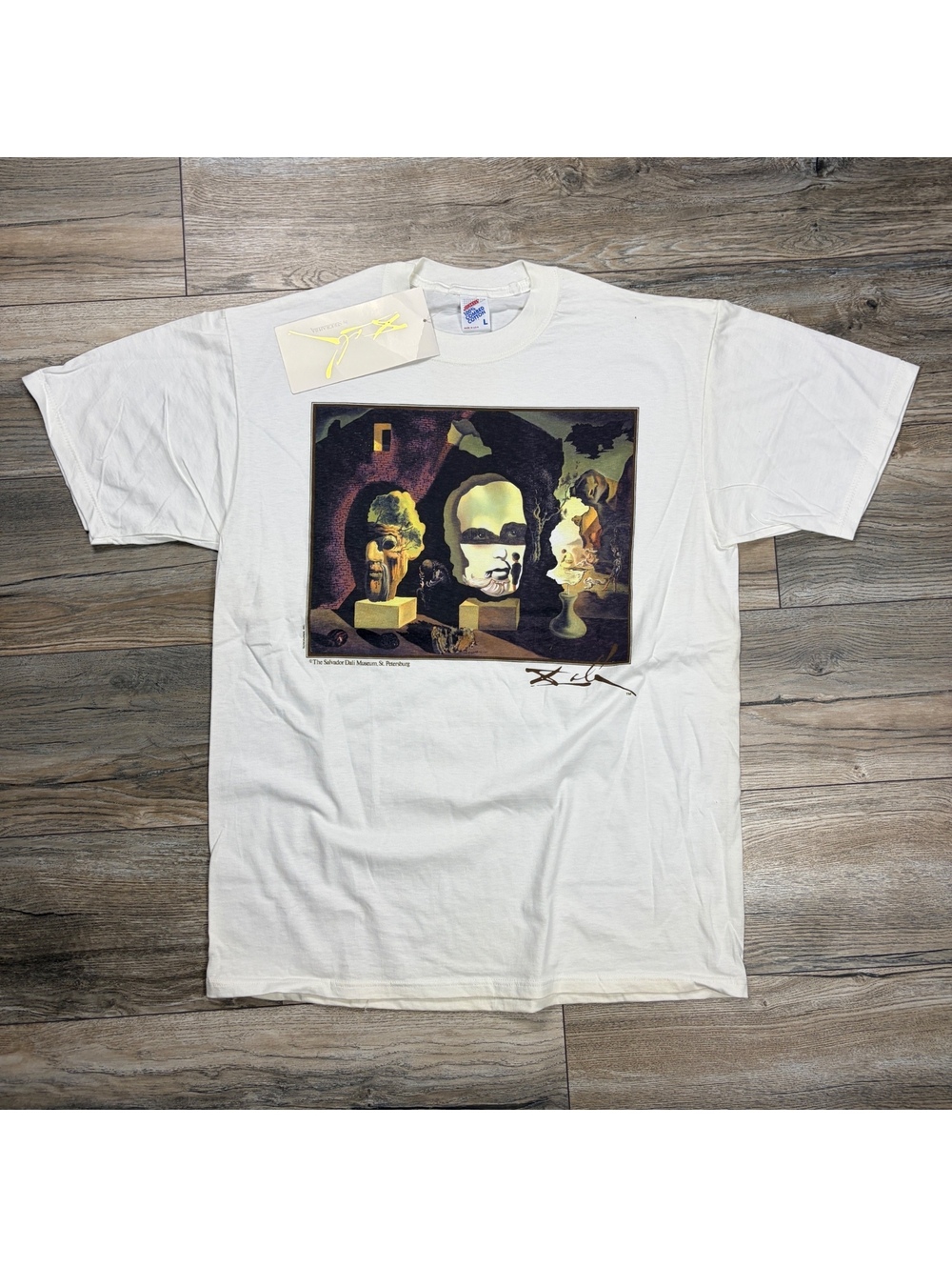 90’s Jerzees Salvador Dali Museum St. Petersburg Art T-Shirt Size L White Cotton